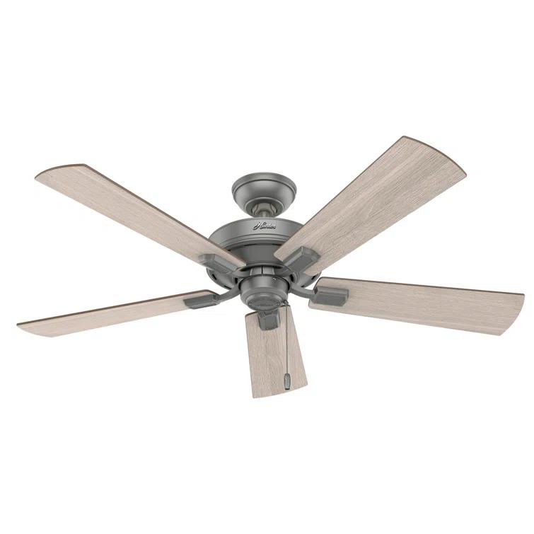 52" Crestfield 5 - Blade Modern Farmhouse Indoor Ceiling Fan with Light and Pull Chains
