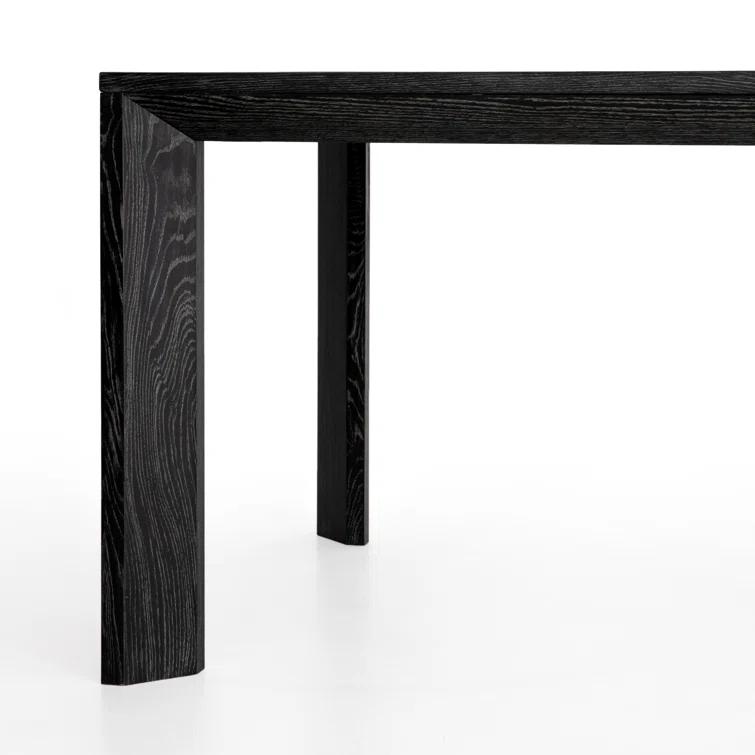 Black-Washed Oak Rectangular Dining Table with Bluestone Inset