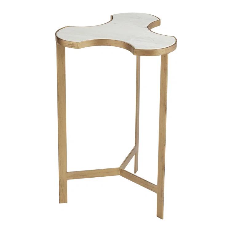 Studio A Home Link Bunching Table-Gold w/White Marble Top