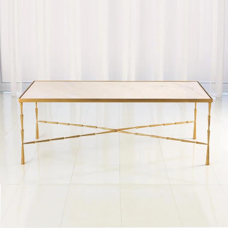 Spike Cocktail Table w/White Marble Top