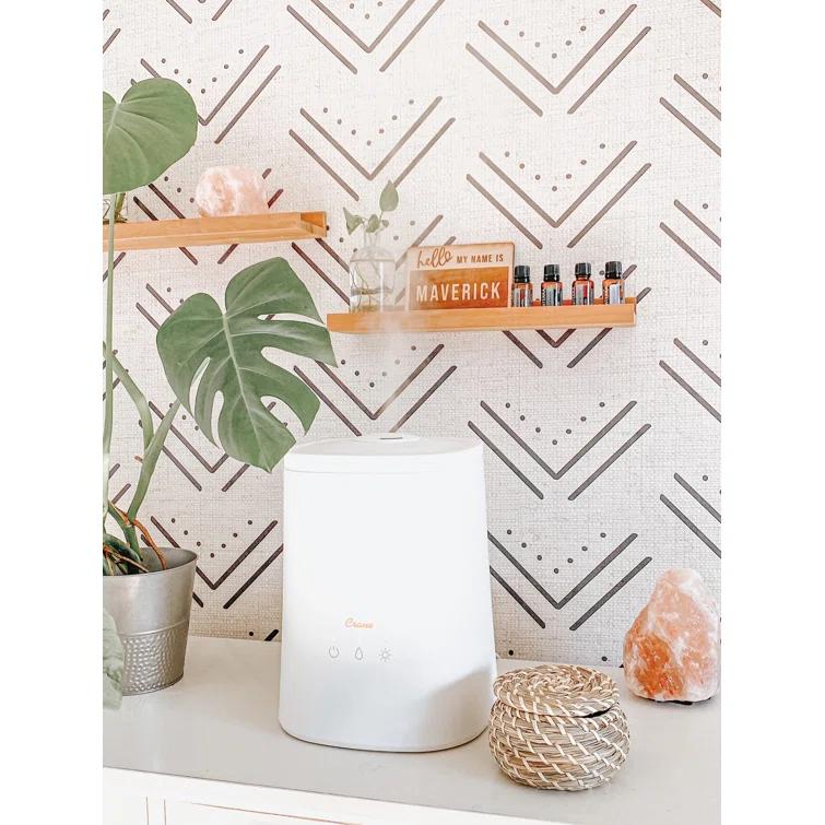 Crane USA 1.2 Gal. Cool Mist Ultrasonic Tabletop Humidifier 500 Sq. Ft., With Night Light, For Bedroom
