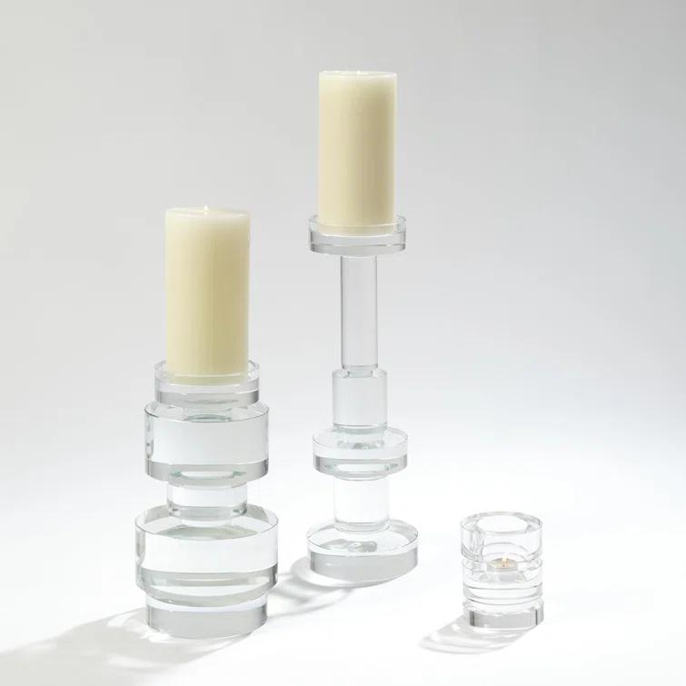 Global Views Brilliant Round Pillar Holder-Sm