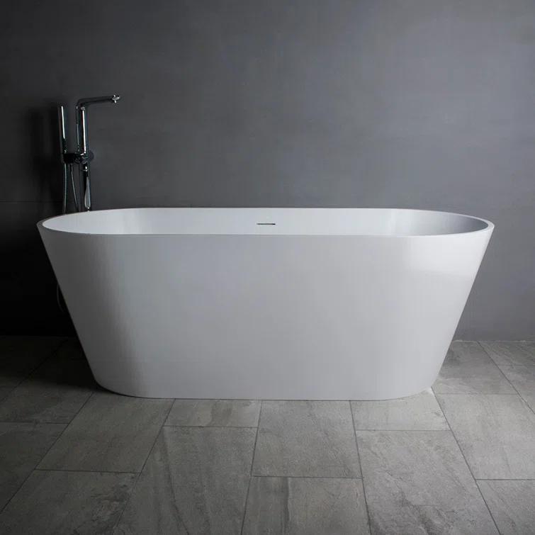 68.9" x 31" Clawfoot Soaking Acrylic Bathtub