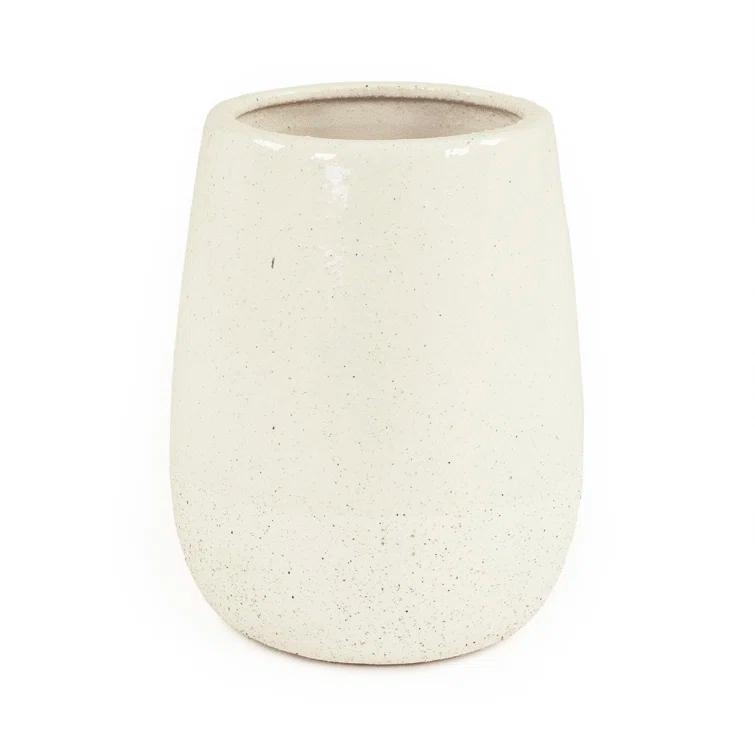 Zentique Ceramic Vase with Distressed Glazed Finish