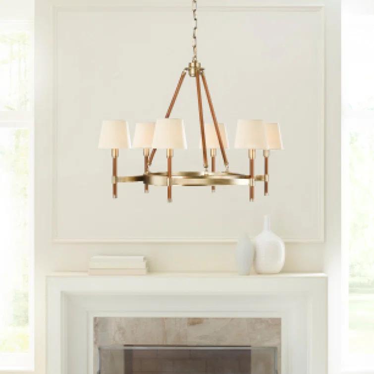 Katie 6 - Light Dimmable Wagon Wheel Chandelier