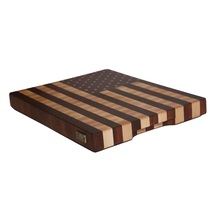 Maple/Mahogany/Purple Heart Wood American Flag Design Cutting Board