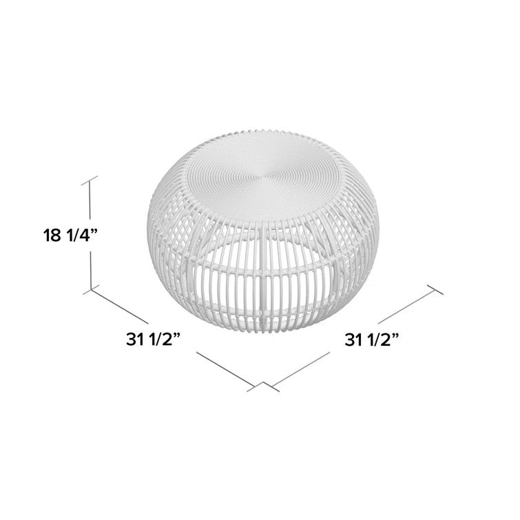 Curry Rattan Drum Coffee Table