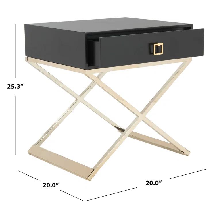 Zarina Modern Cross Leg End Table - Black - Safavieh.