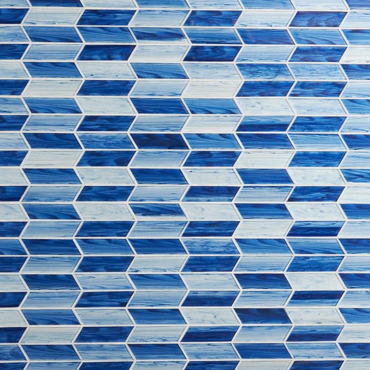 Tara Chevron 11.73 in. x 11.74 in. Molten Glass Mosaic Wall Tile (0.96 Sq. Ft. / Sheet)
