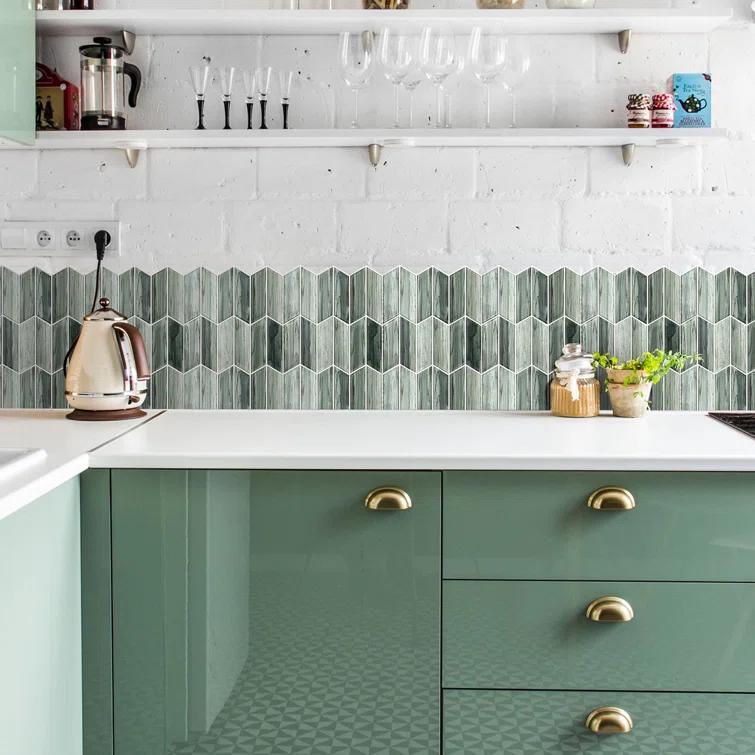 Tara Chevron 11.73 in. x 11.74 in. Molten Glass Mosaic Wall Tile (0.96 Sq. Ft. / Sheet)