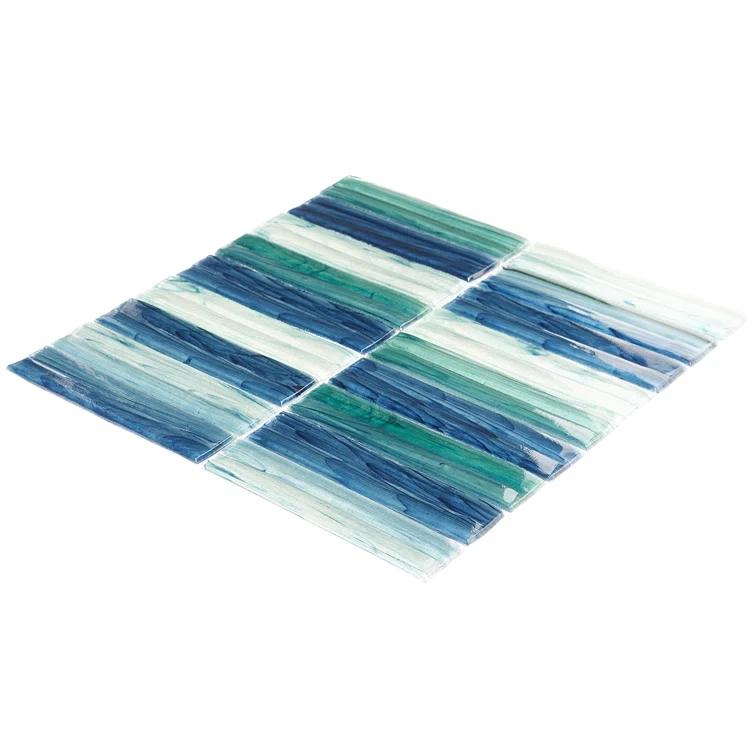 Tara Stacked 11.61" x 11.73" Molten Glass Mosaic Wall Tile (0.95 Sq. Ft. / Sheet)
