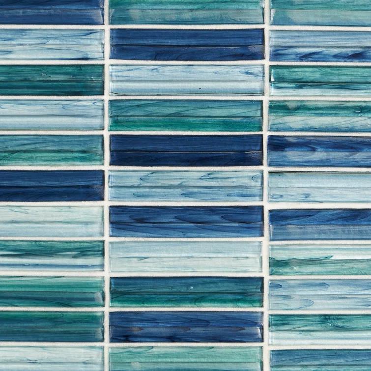 Tara Stacked 11.61" x 11.73" Molten Glass Mosaic Wall Tile (0.95 Sq. Ft. / Sheet)