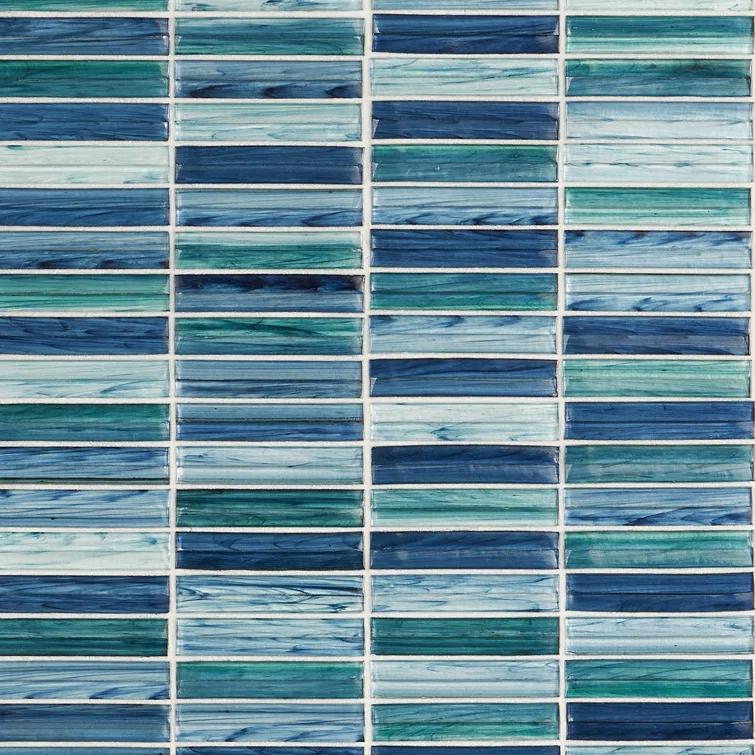 Tara Stacked 11.61" x 11.73" Molten Glass Mosaic Wall Tile (0.95 Sq. Ft. / Sheet)
