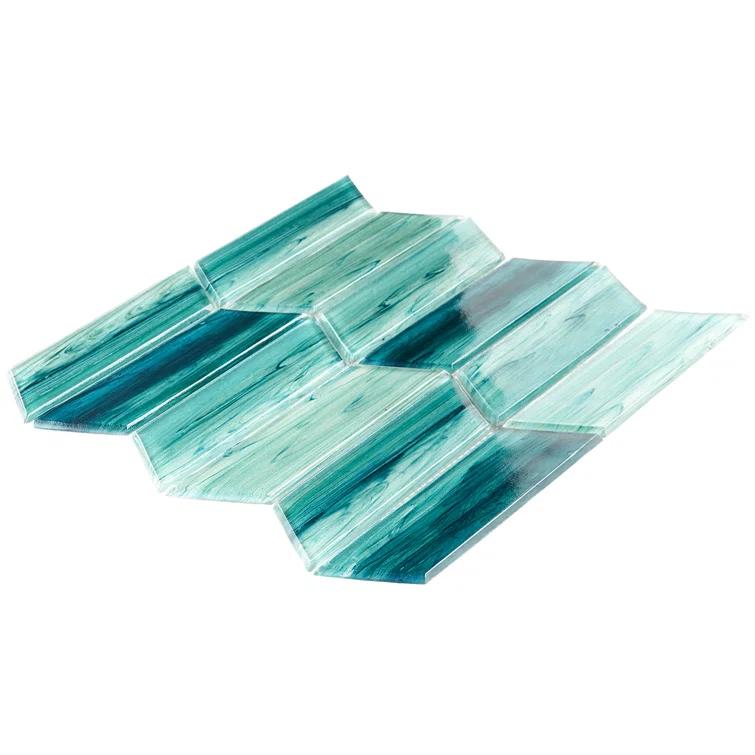 Tara Chevron 11.73 in. x 11.74 in. Molten Glass Mosaic Wall Tile (0.96 Sq. Ft. / Sheet)