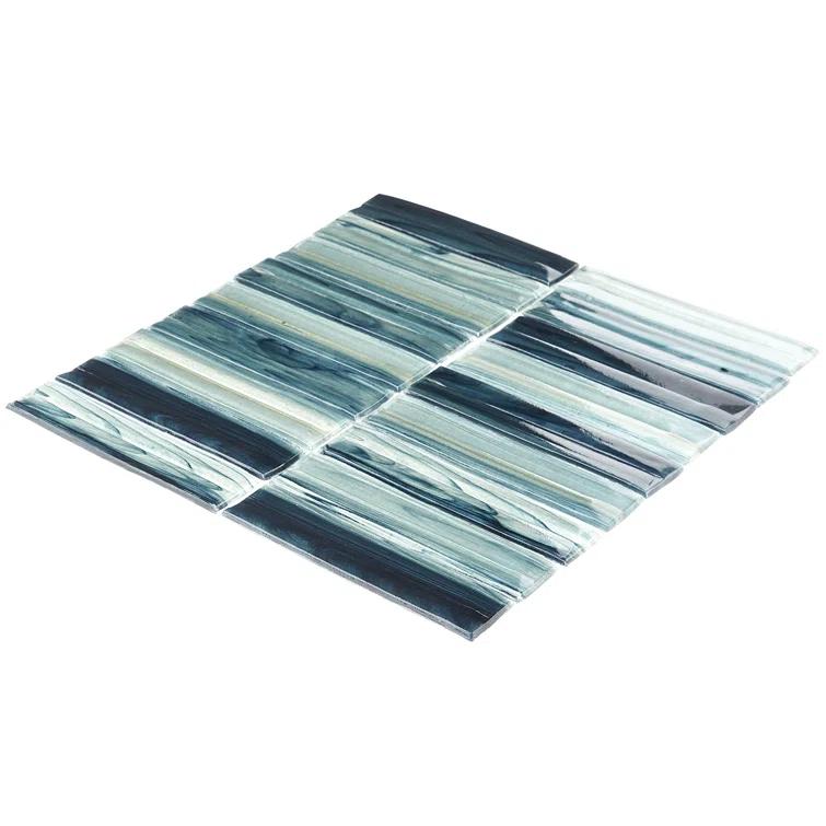 Tara Stacked 11.61" x 11.73" Molten Glass Mosaic Wall Tile (0.95 Sq. Ft. / Sheet)