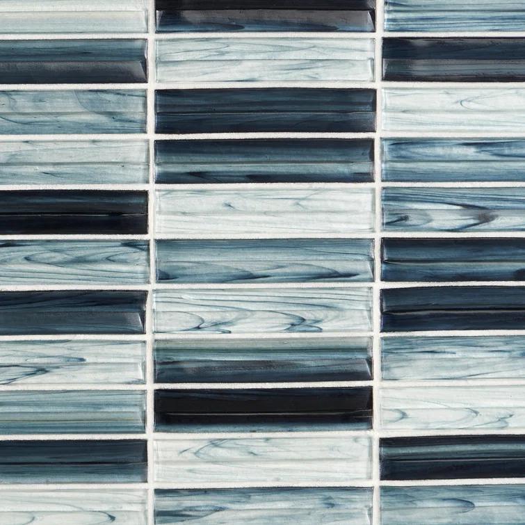 Tara Stacked 11.61" x 11.73" Molten Glass Mosaic Wall Tile (0.95 Sq. Ft. / Sheet)