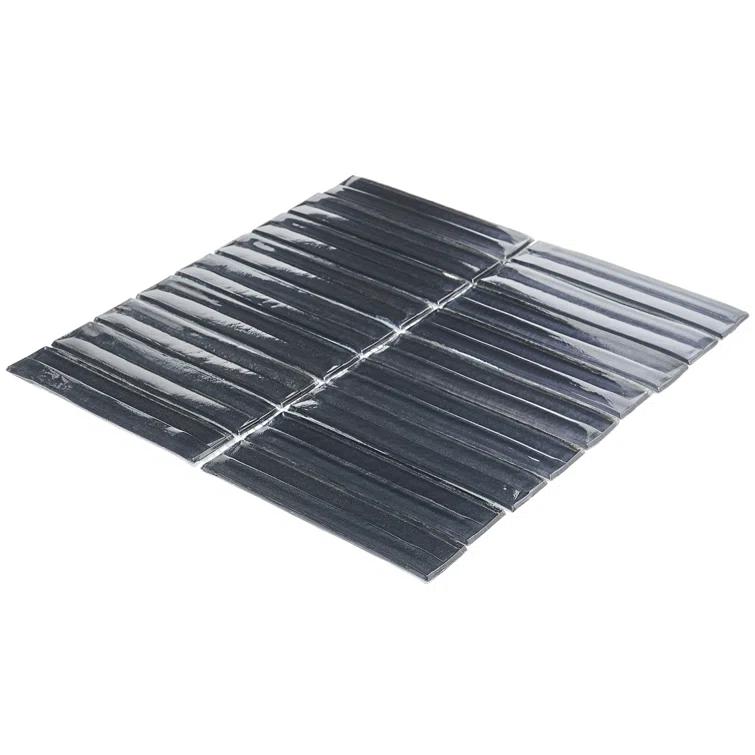 Tara Stacked 11.61" x 11.73" Molten Glass Mosaic Wall Tile (0.95 Sq. Ft. / Sheet)