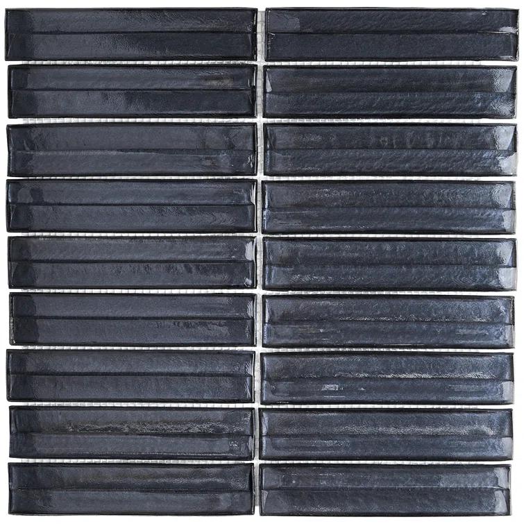 Tara Stacked 11.61" x 11.73" Molten Glass Mosaic Wall Tile (0.95 Sq. Ft. / Sheet)