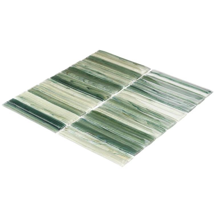 Tara Stacked 11.61" x 11.73" Molten Glass Mosaic Wall Tile (0.95 Sq. Ft. / Sheet)