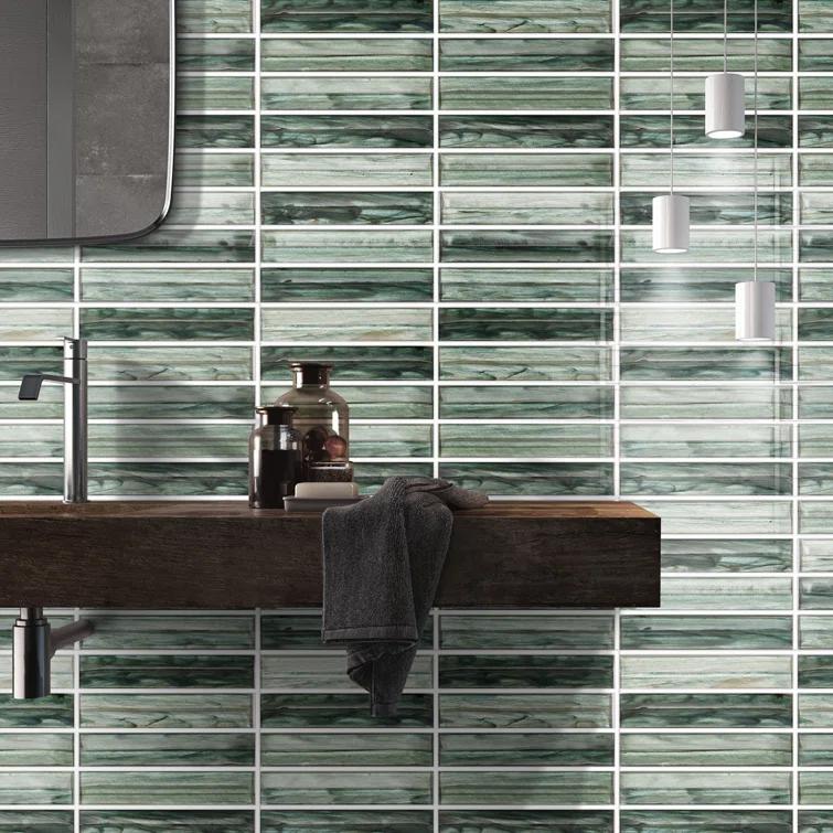 Tara Stacked 11.61" x 11.73" Molten Glass Mosaic Wall Tile (0.95 Sq. Ft. / Sheet)