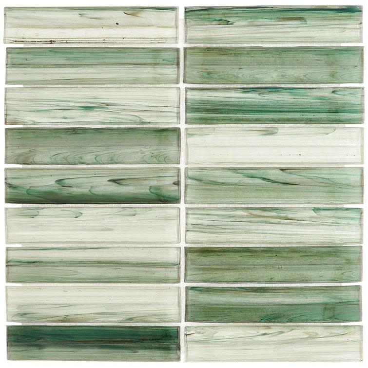Tara Stacked 11.61" x 11.73" Molten Glass Mosaic Wall Tile (0.95 Sq. Ft. / Sheet)