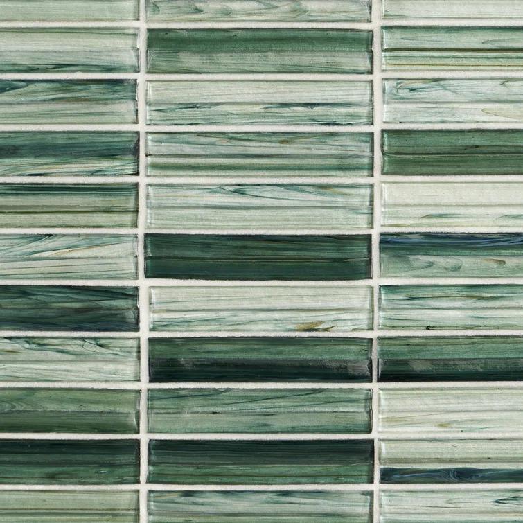 Tara Stacked 11.61" x 11.73" Molten Glass Mosaic Wall Tile (0.95 Sq. Ft. / Sheet)