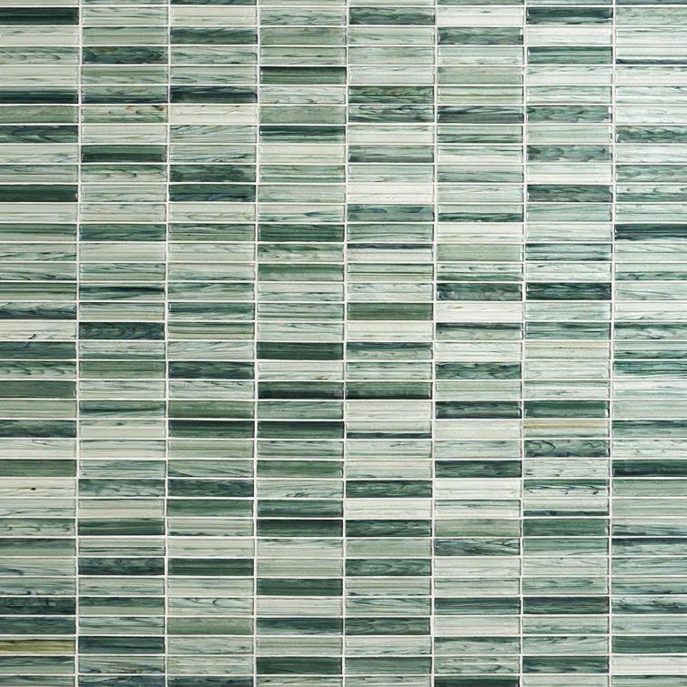 Tara Stacked 11.61" x 11.73" Molten Glass Mosaic Wall Tile (0.95 Sq. Ft. / Sheet)