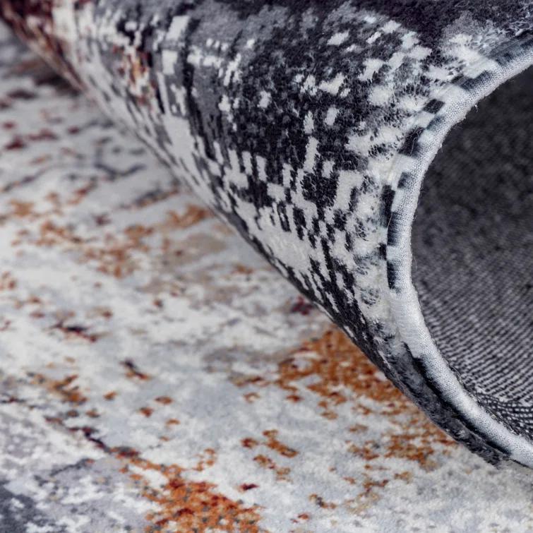 Denali Gray 5' x 7' Abstract Synthetic Area Rug