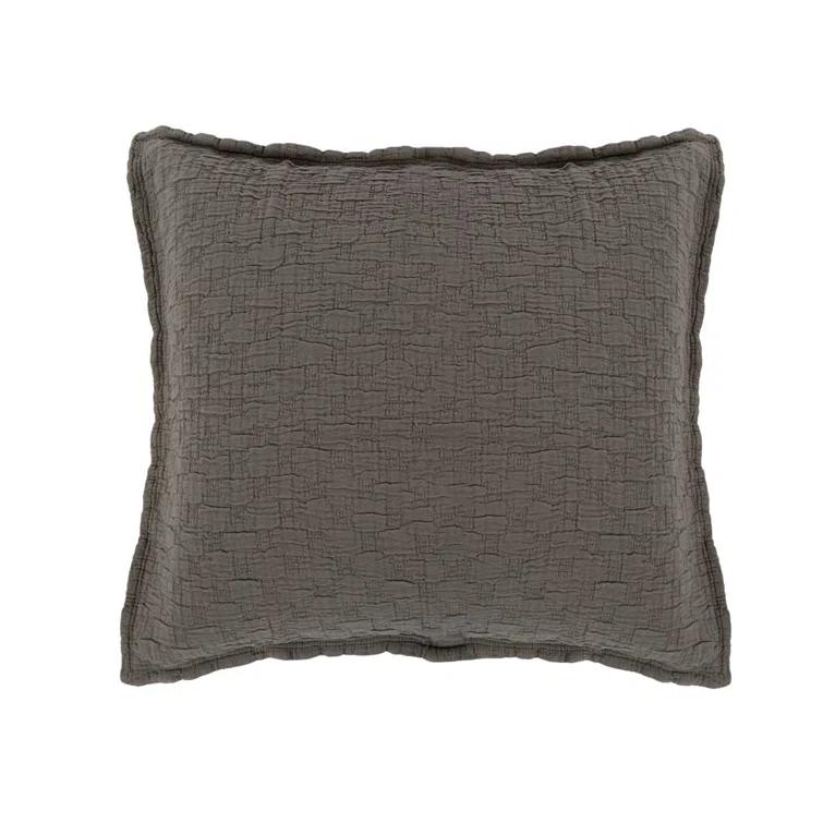Ojai Cotton Matelasse Euro Sham by Pom Pom at Home - Pebble / Euro