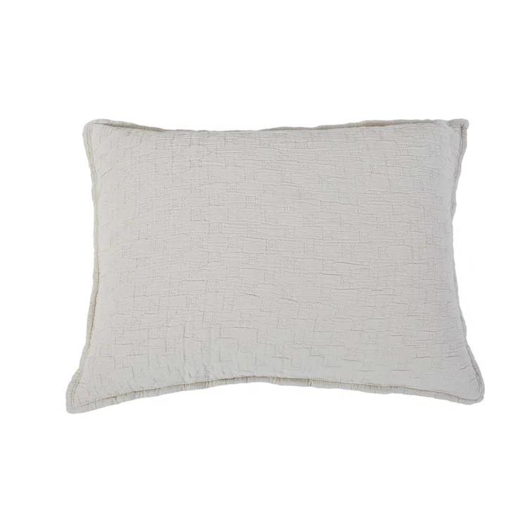 Ojai Cotton Matelassé Sham by Pom Pom at Home - Greige / King