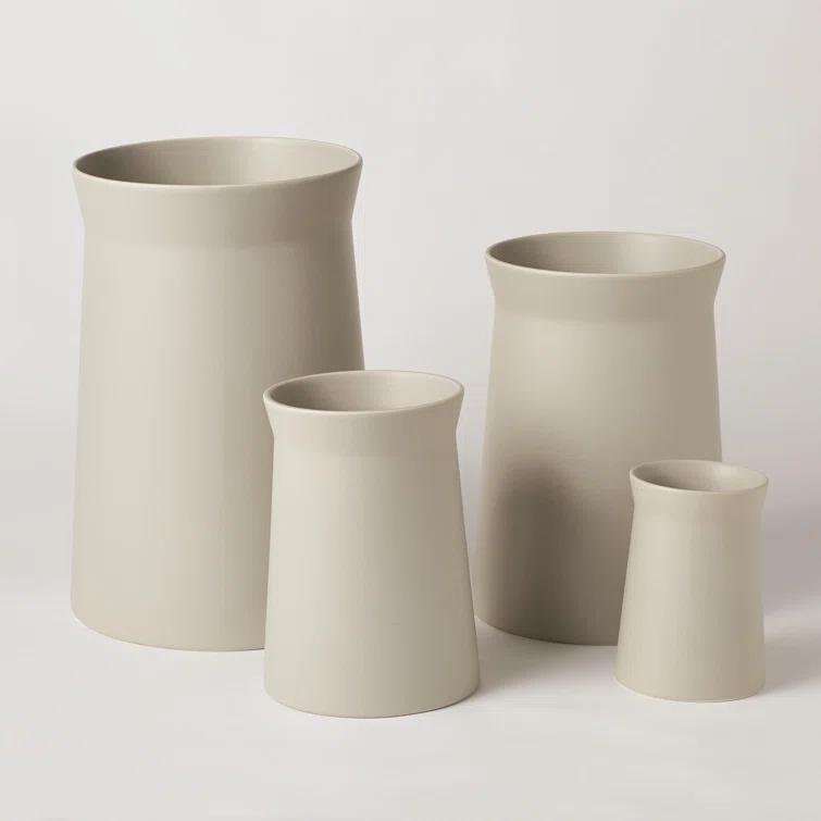 Luna Elegance 12" Matte Moon Ceramic Table Vase