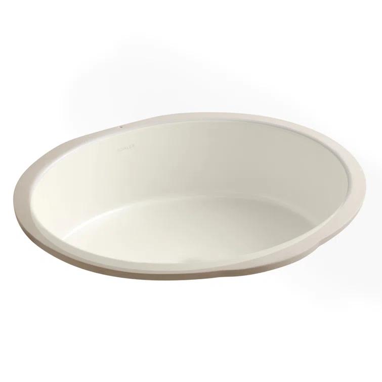 Verticyl Ceramic Oval Undermount Bathroom Sink with Overflow