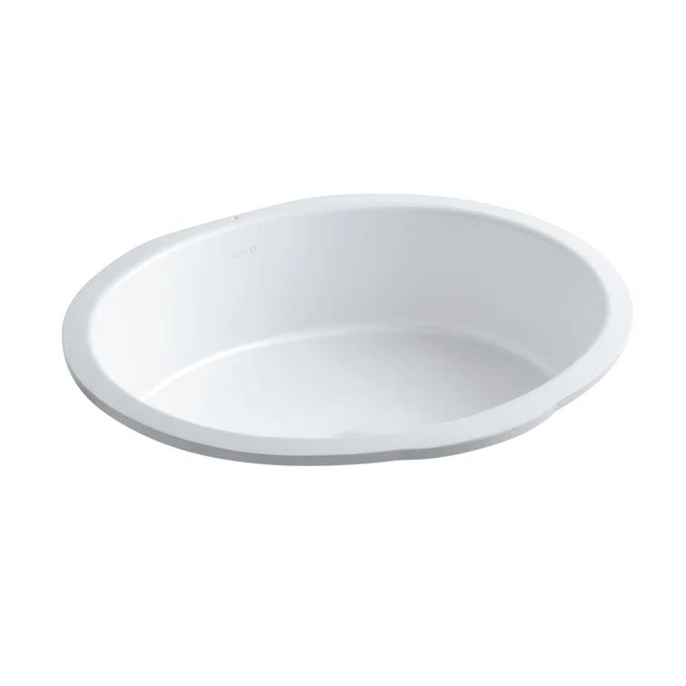 Verticyl Ceramic Oval Undermount Bathroom Sink with Overflow