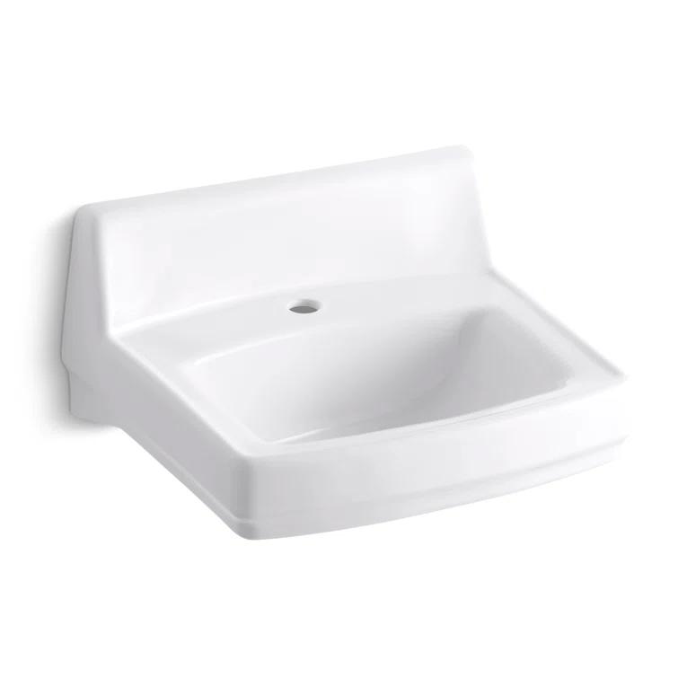 Greenwich Vitreous China Rectangular Wall Mount Bathroom Sink with Overflow