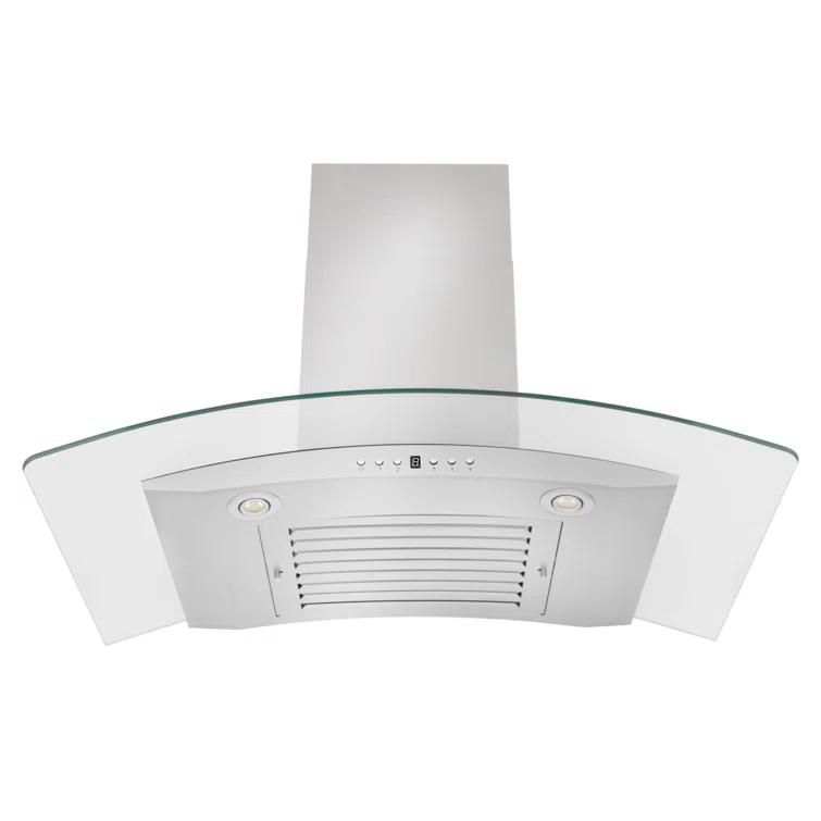 ZLINE 36 in. Convertible Vent Convertible Vent Wall Mount Range Hood in Stainless Steel & Glass (KN4-36)