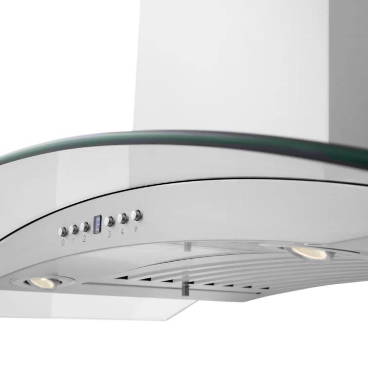 ZLINE 36 in. Convertible Vent Convertible Vent Wall Mount Range Hood in Stainless Steel & Glass (KN4-36)