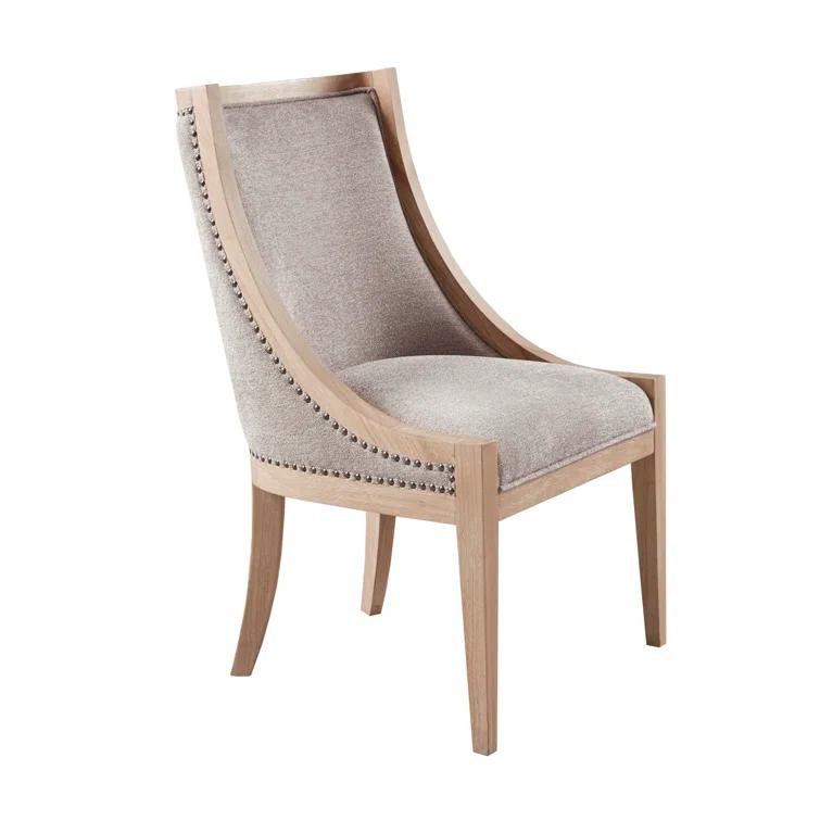 Martha Stewart Martha Stewart Elmcrest Wood Upholstered  Dining Chair with Nailhead Trim