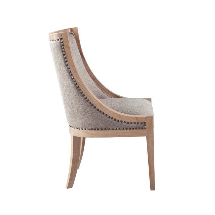 Martha Stewart Martha Stewart Elmcrest Wood Upholstered  Dining Chair with Nailhead Trim