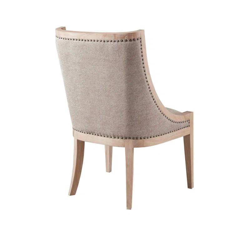 Martha Stewart Martha Stewart Elmcrest Wood Upholstered  Dining Chair with Nailhead Trim