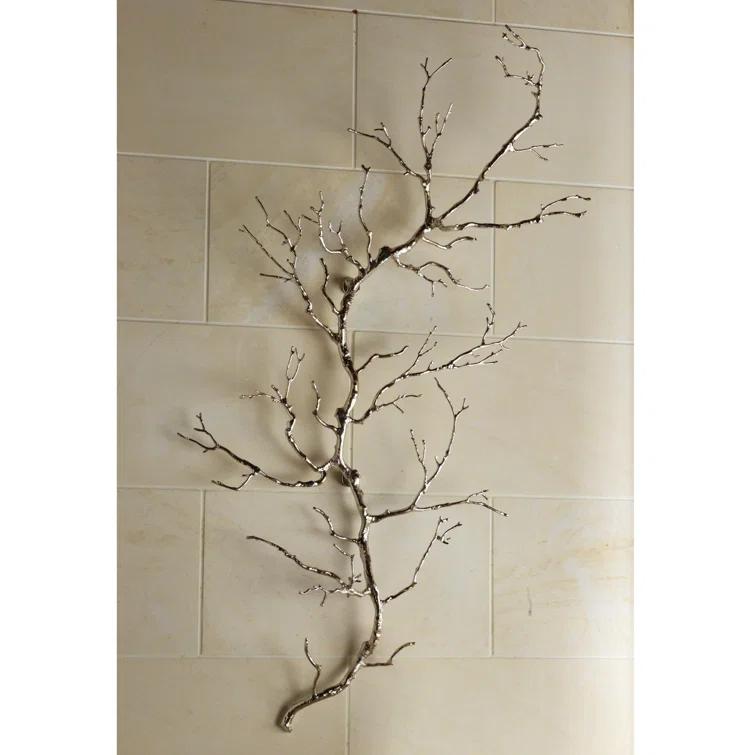 Nickel Twig Branch Wall Sculpture