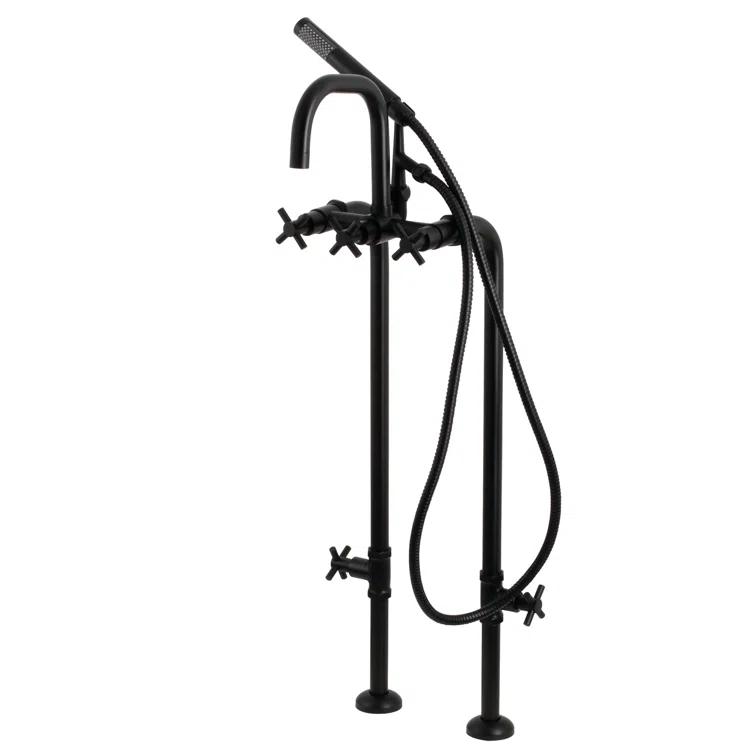 Kingston Brass Concord Freestanding Tub Faucet with Supply Line and Stop Valve
