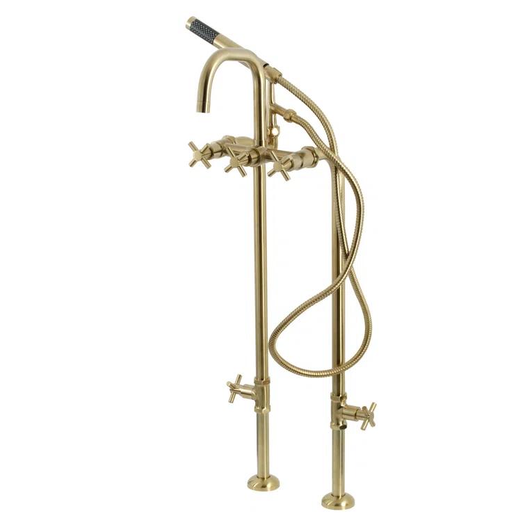 Kingston Brass Concord Freestanding Tub Faucet with Supply Line and Stop Valve