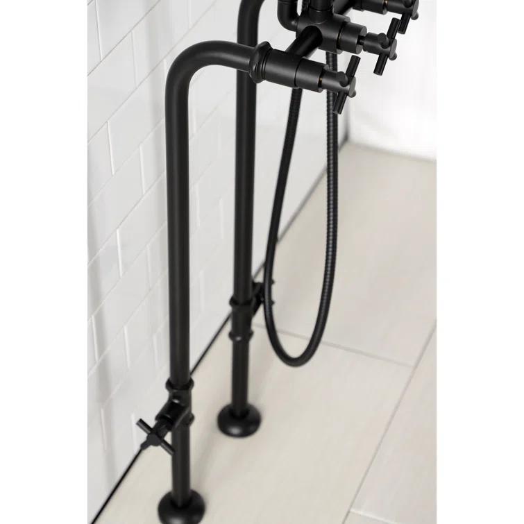 Kingston Brass Concord Freestanding Tub Faucet with Supply Line and Stop Valve