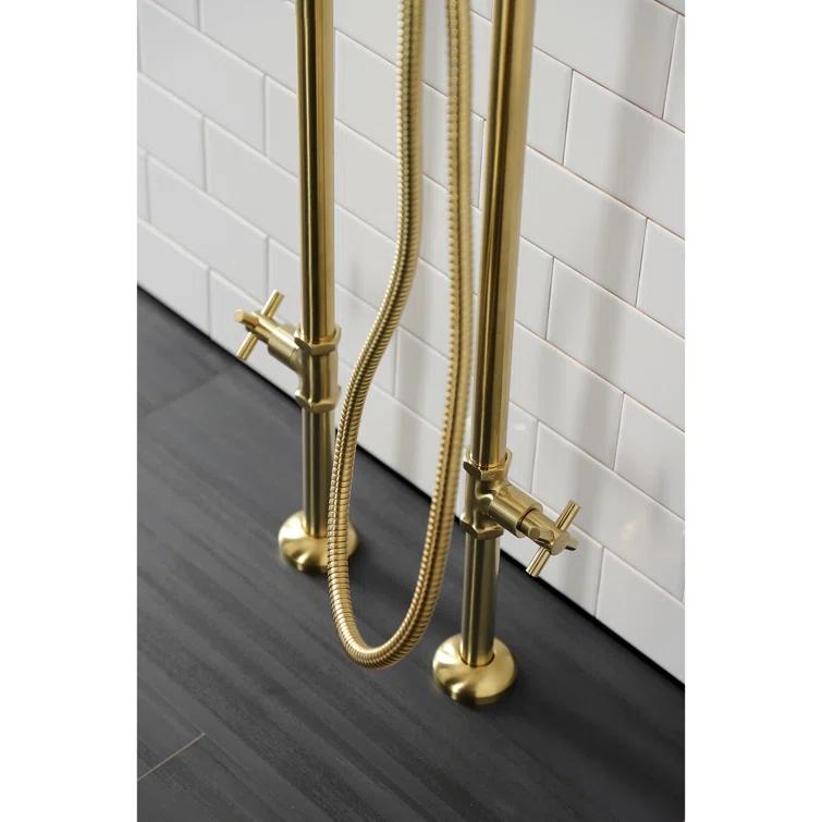 Kingston Brass Concord Freestanding Tub Faucet with Supply Line and Stop Valve
