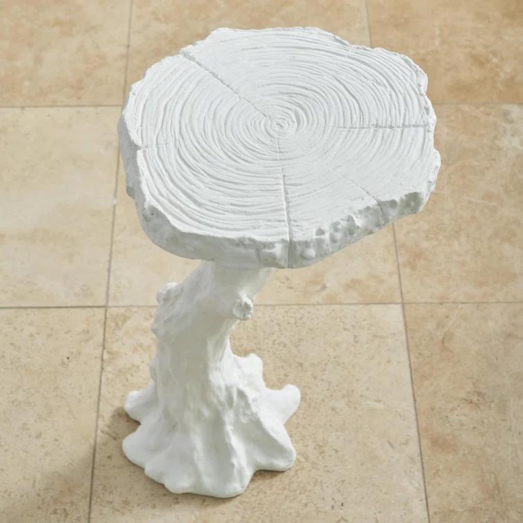 Global Views Faux Bois Table-White