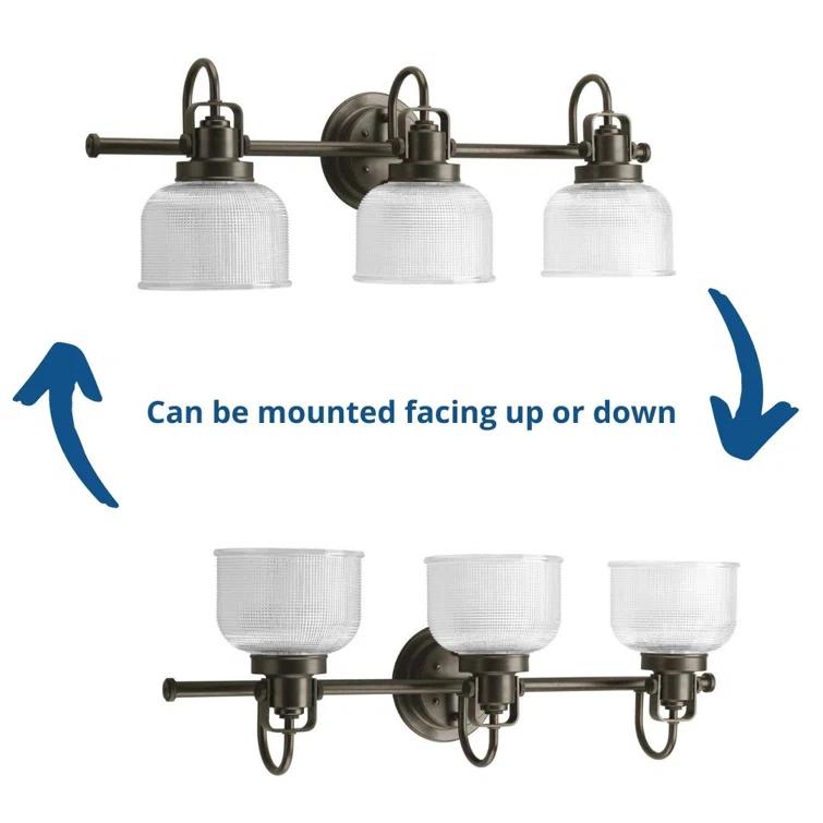 Rosser 3 Light Transparent Dimmable Vanity Light