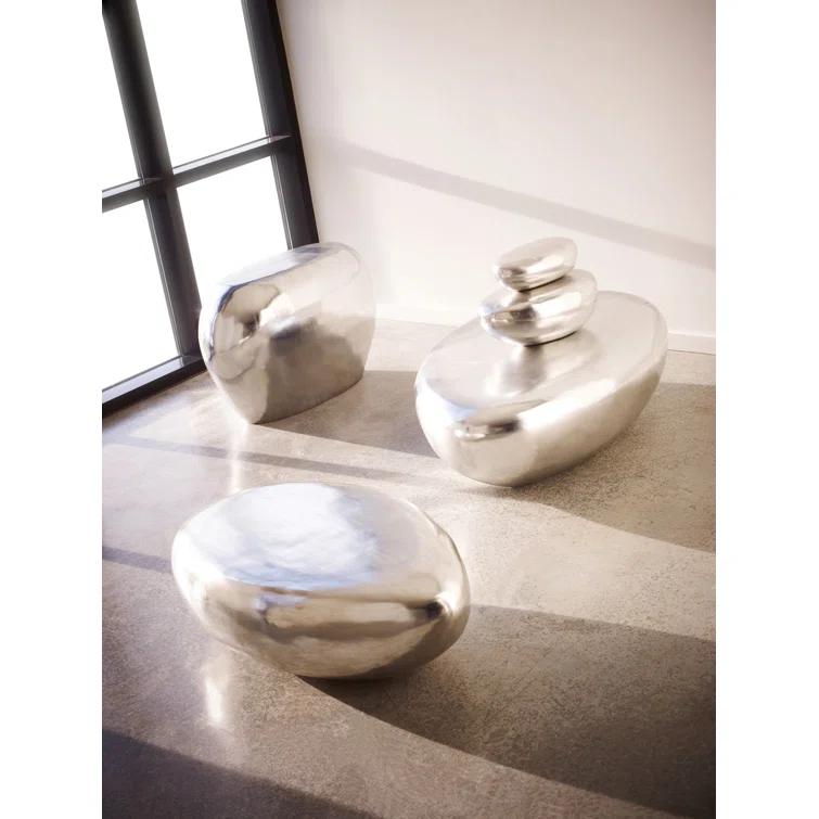 Silver Leaf River Stone Coffee Table