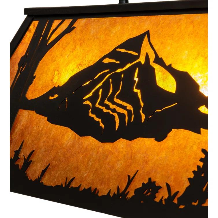 Meyda Lighting Rustic Lodge 6 - Light Black Pool Table Lights Pendant