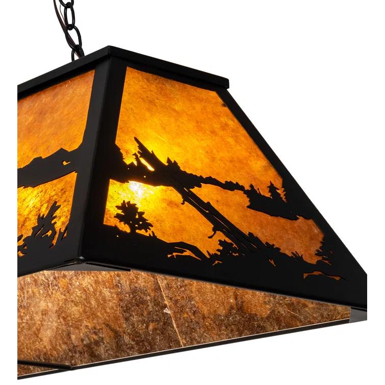 Meyda Lighting Rustic Lodge 6 - Light Black Pool Table Lights Pendant