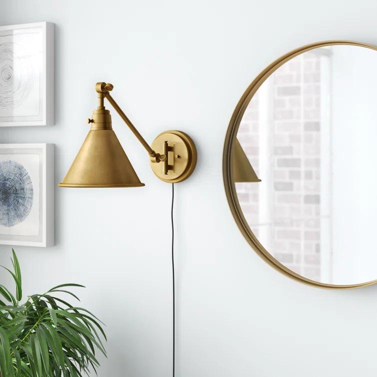 Lennon Plug-In Task Sconce - Brass